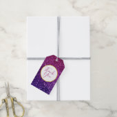 Pink und Lila funkelnde Edelsteine Vielen Dank Geschenkanhänger (Mit Garn)