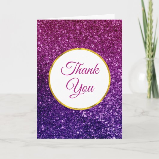 Pink und Lila funkelnde Edelsteine Vielen Dank Karte (Vorderseite)