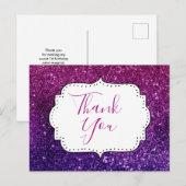 Pink und Lila funkelnde Edelsteine Vielen Dank Postkarte (Vorne/Hinten)