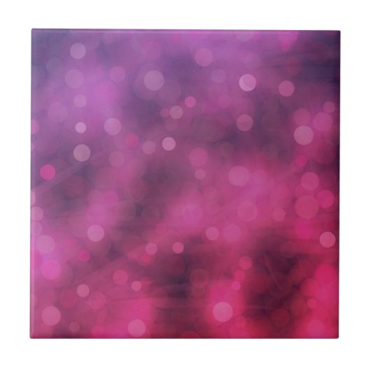 Pink und Lila funkelnde Lichter Bokeh Muster Fliese (Vorderseite)