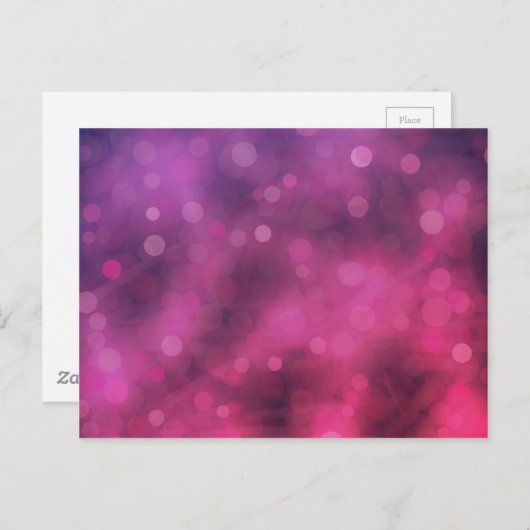 Pink und Lila funkelnde Lichter Bokeh Muster Postkarte (Vorne/Hinten)
