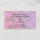 Pink und Lila funkelnde Lichter Bokeh Muster Visitenkarte (Rückseite)