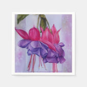 PINK UND LILA FUSCHIA BLUME PAPIER NAPKINS SERVIETTE (Vorderseite)