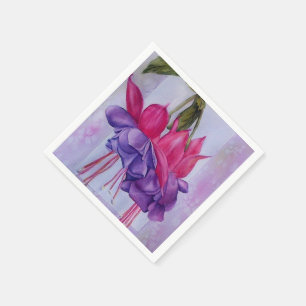 PINK UND LILA FUSCHIA BLUME PAPIER NAPKINS SERVIETTE