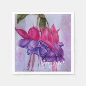 PINK UND LILA FUSCHIA-BLUME SERVIETTE (Vorderseite)