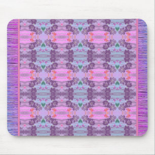 Pink und Lila gefedert Muster Designer Mousepad