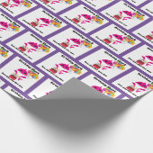 Pink und Lila Girl-Baby-Shark-Packpapier Geschenkpapier (Ecke)