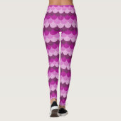 Pink und Lila Glittery Mermaid Scales Muster Leggings (Rückseite)