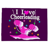 PINK UND LILA I LIEBE CHEERLEADING GIFT BAGS GROßE GESCHENKTÜTE (Rückseite)