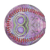 Pink und Lila Jewel Pattern Baseball (Vorderseite Links)