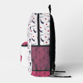 Pink und Lila Lacrosse Player-Muster Bedruckter Rucksack (Rechts)