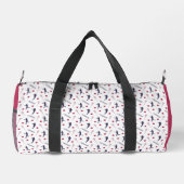 Pink und Lila Lacrosse Player-Muster Duffle Bag (Rückseite)