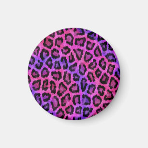 Pink und Lila Leopard-Pelzmuster Magnet