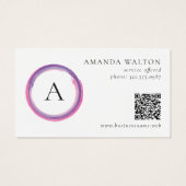 Pink und Lila Monogramm QR-Code-Package Insert (Rückseite)