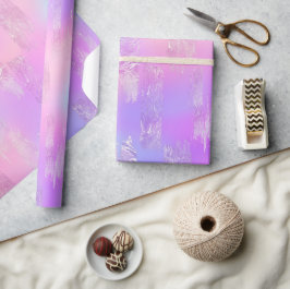Pink und Lila Pinselstriche Muster Geschenkpapier