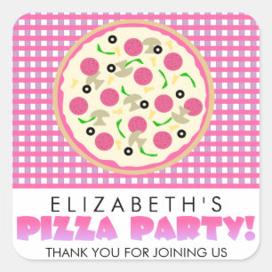 Pink und Lila Pizza Gastgeschenk Stickers