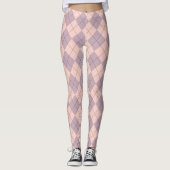 Pink und Lila Raute Muster Girly Leggings (Vorderseite)