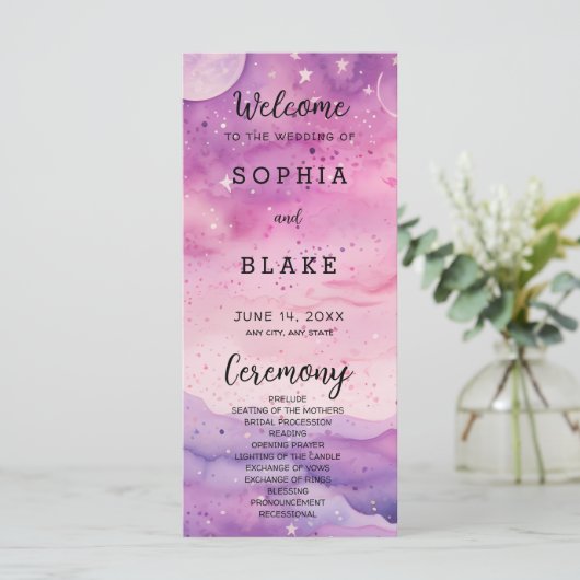 Pink und Lila Sky Celestiding Program (Stehend Vorderseite)