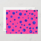 Pink und Lila Sparkle Polka Dots Fun Postkarte (Vorne/Hinten)