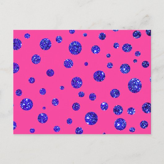 Pink und Lila Sparkle Polka Dots Fun Postkarte (Vorderseite)