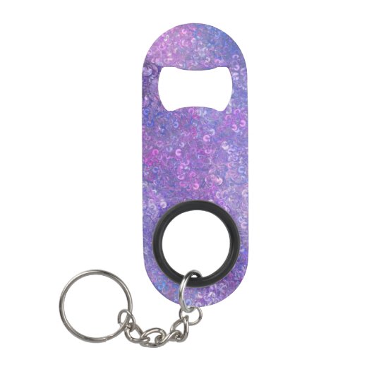 Pink und lila Strass-Bling Mini Flaschenöffner (Vorderseite)