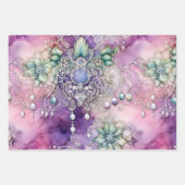 PINK UND LILA VERZIERTES VERÄNDERUNGSPAPIER GESCHENKPAPIER SET (Vorderseite 3)