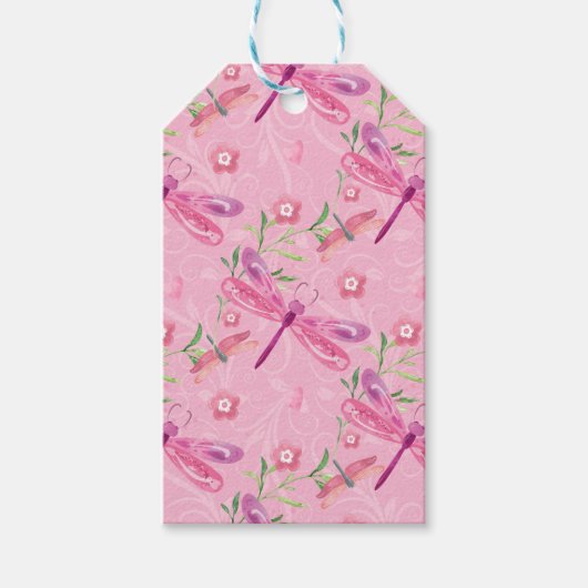 PINK UND LILA WASSERFARBSPRACHEN GESCHENKANHÄNGER (Vorderseite)