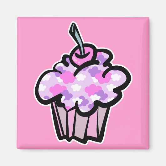 Pink und lila Wolkenkuchen Magnet (Vorne)