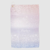 Pink und Lilac Glitzer Bokeh Modernes Personalisie Golfhandtuch (Vorderseite)