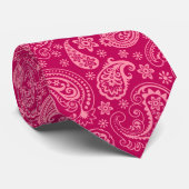 Pink und Magenta floral Paisley Muster Krawatte (Gerollt)