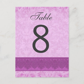Pink und Magenta Wedding Tischnummer 8 V200