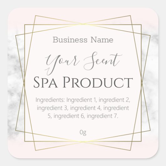 Pink und Marmor Karosseriebilder Quadratischer Aufkleber (Vorderseite)