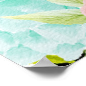 Pink und Mint Boho Blume Begrüßung Poster (Ecke)