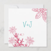 Pink und Mint Gerber Daisy Wedding Einladungen (Rückseite)