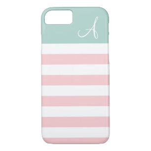 Pink und Mint Streifen Monogram iPhone 7 Fall Case-Mate iPhone Hülle