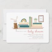 Pink und Minze Bücher für Babydusche Einladung (Vorderseite)