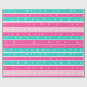 Pink und Minze Horizontal Strickte Schneeflocke Geschenkpapier (Flach)