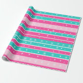 Pink und Minze Horizontal Strickte Schneeflocke Geschenkpapier (Ungerollt)