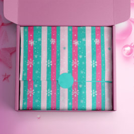 Pink und Minze Vertikale Strickschneeflocke Seidenpapier