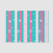 Pink und Minze Vertikale Strickschneeflocke Seidenpapier (Vorderseite)