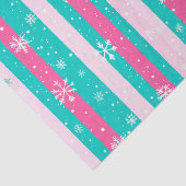 Pink und Minze Vertikale Strickschneeflocke Seidenpapier (Ausschnitt)