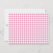 Pink und Navy Blue Accent Gingham Stationery Card Dankeskarte (Rückseite)