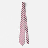 Pink und Navy Blue Stripes Muster Krawatte (Vorderseite)