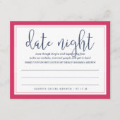 Pink und Navy Brautparty Datumskarte Hinweiskarte (Vorderseite)