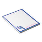 Pink und Navy Polka Dots Drehe Flops Personalisier Notizblock (angewinkelt)