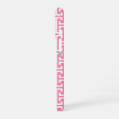 Pink und Navy Preppy Muster Monogram iPhone 16 Hülle (Linke Seite)