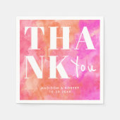 Pink und Orange Abstrakt Bold Vielen Dank für Ihre Serviette (Vorderseite)