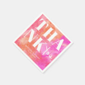 Pink und Orange Abstrakt Bold Vielen Dank für Ihre Serviette (Ecke)