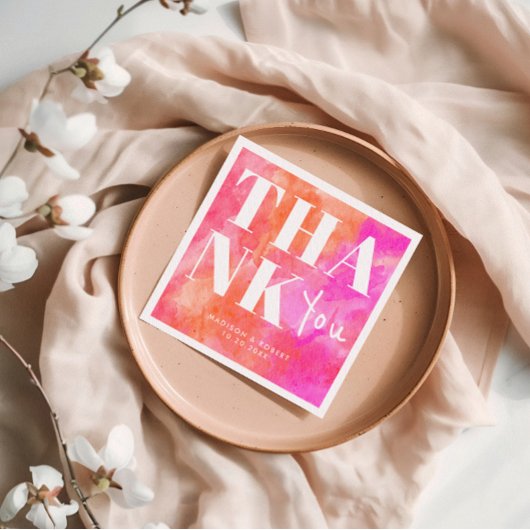 Pink und Orange Abstrakt Bold Vielen Dank für Ihre Serviette