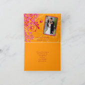 Pink und Orange Blumenzehen Danke Karte (Innenseite)